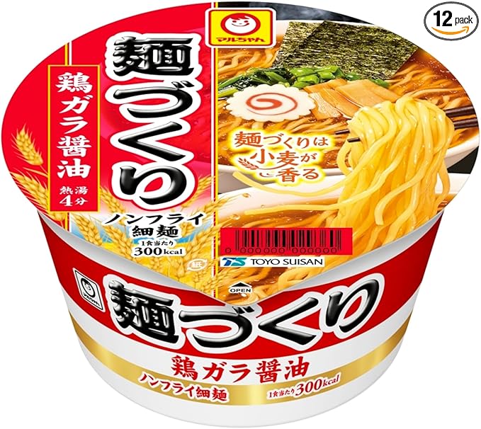 マルちゃん 麺づくり 醤油とんこつ (91g×12個 / ノンフライ中細麺) とんこつ カップ麺 カップラーメン (香り立ちスープ×小麦香るつるコシ麺) 箱買い ラーメン 東洋水産