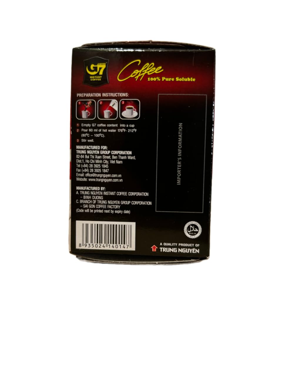 【JAVIET KAISHA】ベトナムの インスタントコーヒーG7 カフェオレ3in1 ボックス 正規品×20袋 16グラム (x 20袋) と G7コ ブラック コーヒー正規品 1箱15袋入り まとめ買い２種セット インスタントコーヒー チュングエン coffee G7コーヒー