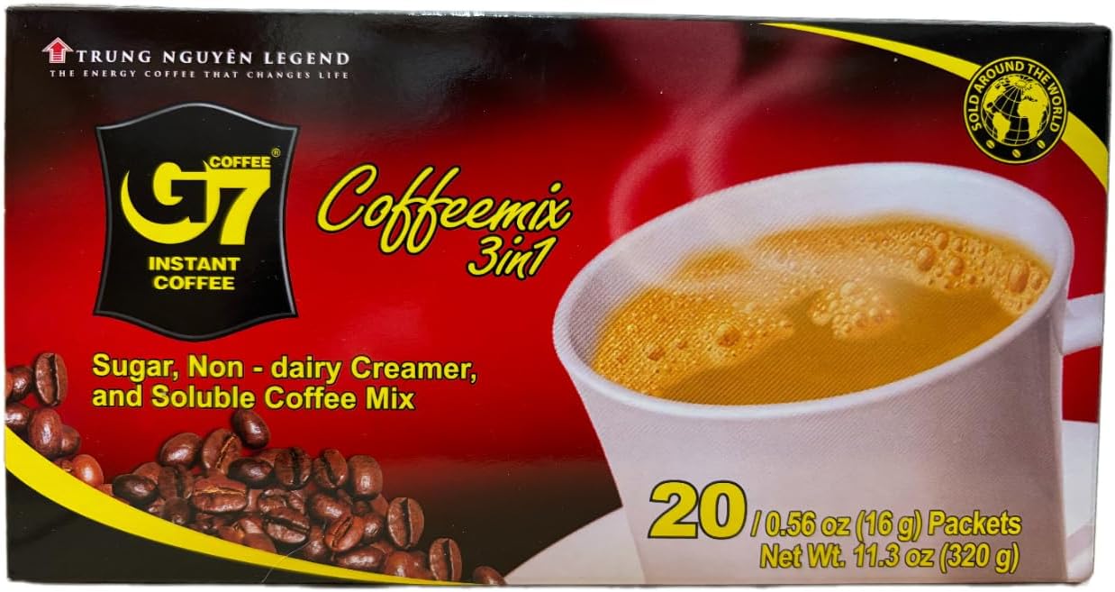 【JAVIET KAISHA】ベトナムの インスタントコーヒーG7 4種まとめ買い「カフェオレ3in1 ボックス 正規品16ｇ×20袋」、 「ブラック コーヒー正規品 1箱15袋入り」、「カプチーノヘーゼルナッツ12スティック」、「カプチーモカ12スティック」JAVICO MARKET感謝カード付き (4種4箱セット, カフェオレ、ブラックコーヒー、カプチーノモカ、カプチーノヘーゼルナッツ)