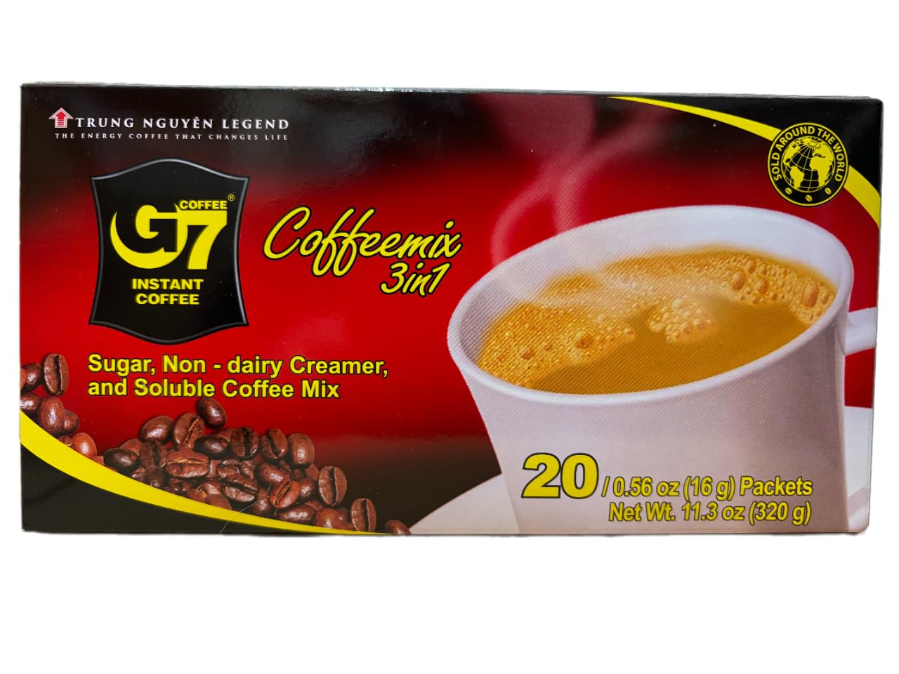 【JAVIET KAISHA】ベトナムの インスタントコーヒーG7 カフェオレ3in1 ボックス 正規品×20袋 16グラム (x 20袋) と G7コ ブラック コーヒー正規品 1箱15袋入り まとめ買い２種セット インスタントコーヒー チュングエン coffee G7コーヒー