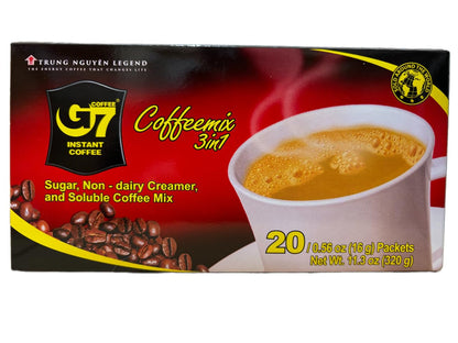 【JAVIET KAISHA】ベトナムの インスタントコーヒーG7 カフェオレ3in1 ボックス 正規品×20袋 16グラム (x 20袋) と G7コ ブラック コーヒー正規品 1箱15袋入り まとめ買い２種セット インスタントコーヒー チュングエン coffee G7コーヒー