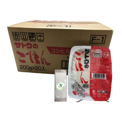 【JAVIET KAISHA】サトウ食品 サトウのごはん 新潟県産コシヒカリ 200g JAVIETのおしぼり付け