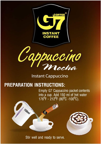 TrungNguyen (Official) Vietnamese G7 Coffee, Cappuccino/Mocha Box, Genuine Product, 12 Bottles