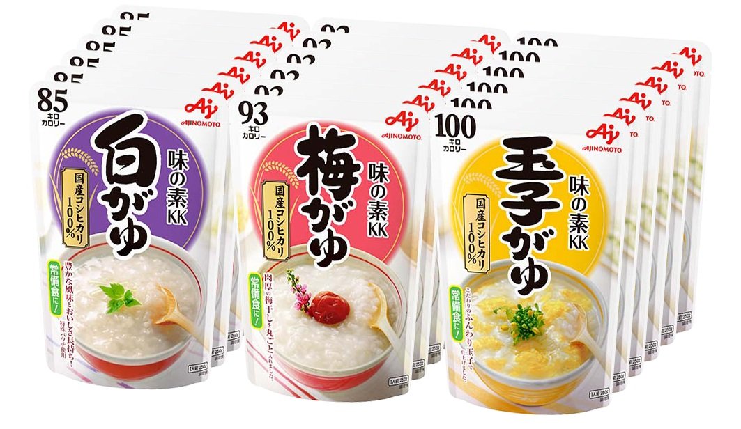 Ajinomoto 味の素 おかゆ 3種×3個セット 白がゆ、梅がゆ、玉子がゆ