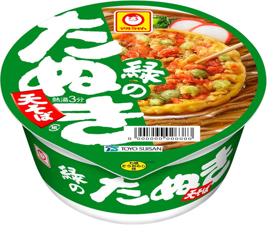 Maru-chan Green Tansuki Tensoba Soba (3.5 oz (101 g) x 12 Packs/Case Sold Sold), Cup Noodles, Soba, Kanto Style Soup, Cup Soba, Box Buy, Toyo Suisan, Red Fox Series