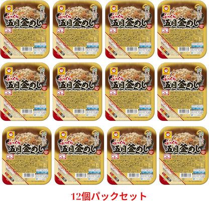 【JAVIET KAISHA】マルちゃん ふっくら五目釜めしごはん160g レンジで簡単調理 (レトルト/五目釜めしパック) 東洋水産 おしぼり付け (２. １ケース：24パック （3個パックｘ8袋）)