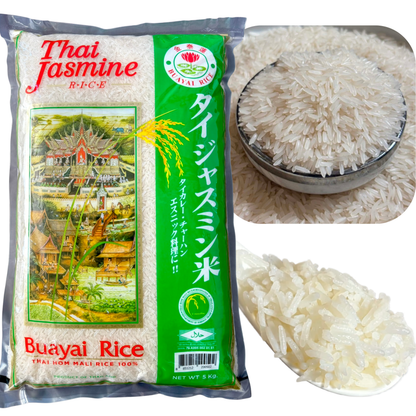 タイ産 ジャスミンライス 20Kg (5kgx4袋） タイ政府認証 HOM MALI 香り米 ゴールデンロータス 長粒米 インディカ米 カレー チャーハン ガパオ タイ料理 エスニック料理に最適 (5Kgｘ4袋 合計20Kg)