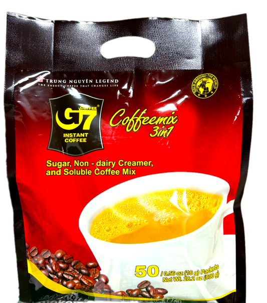 TRUNG NGUYEN チュングエン G7 16g×50袋入り インスタント ホット アイス コーヒー 3in1 ベトナムコーヒー [並行輸入品] (1パック（16ｇx50袋）